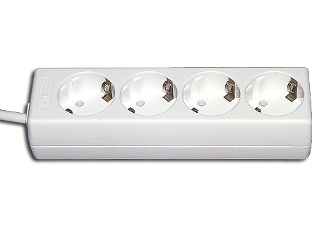 Tischverteiler 4-fach / 3,0 m Zuleitung 3x1,5 / 45 Grad schraubbar von oben mit Schukowinkelstecker