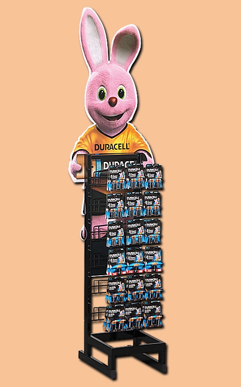 Duracell 3x6 Bunny Bodendisplay unbestückt für beispielsweise 16xAA / 20xAAA / 9xC / 6xD / 13x9V Batterien
