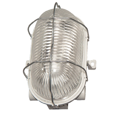 Feuchtraum Ovalleuchte (Kellerleuchte) grau 60 W