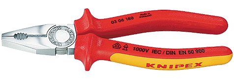 Knipex Kombizange mit Greifzonen für Flach- und Rundmaterial / 180 mm