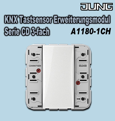 UP KNX Tastsensor Erweiterungsmodul 3-fach weiß