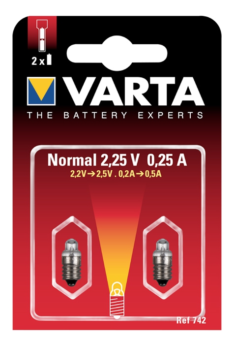 Varta Glühlampe 2,25V / 0,25 A / E10 / Art. 742 / 2er Blister