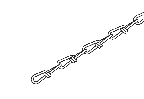 Stahl-Knotenkette K28/2,8mm/Tragkraft 50kg/30m Rolle