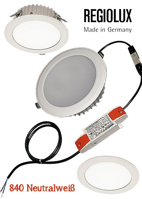 Regiolux Loda LED Einbauleuchte / 2.400 Lumen / 24W / 230V / 4.000K / inkl. LED 840 Neutralweiß