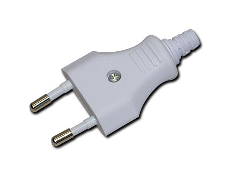 3er Packung Eurostecker mit Schraubanschluß weiß