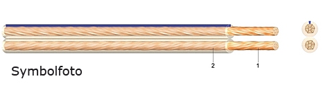 LAUTSPRECHERLEITUNG LFZ-XY 2x4 / 50 METER BUND / TRANSPARENT / inkl. CU