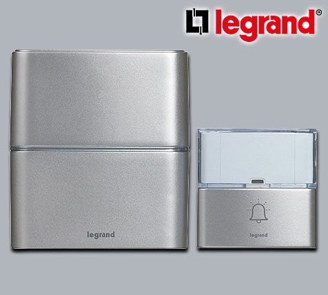 Legrand Funkgong Set Premium mit MP3 Funktion aluminium