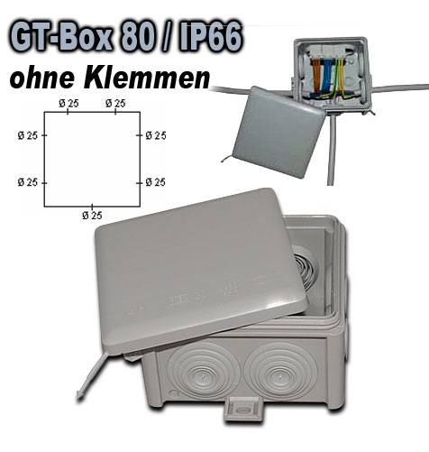 GT Box 80 IP66 ohne Klemmen / grau