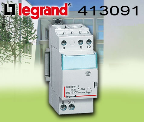 Legrand Standard Klingeltrafo 12/8V / 0,66/1A / 8VA / 2TE