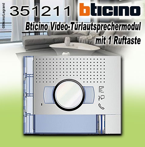 Bticino Allmetal Frontblende mit 1 Ruftaste für Video-Lautsprechermodul Art. 351200