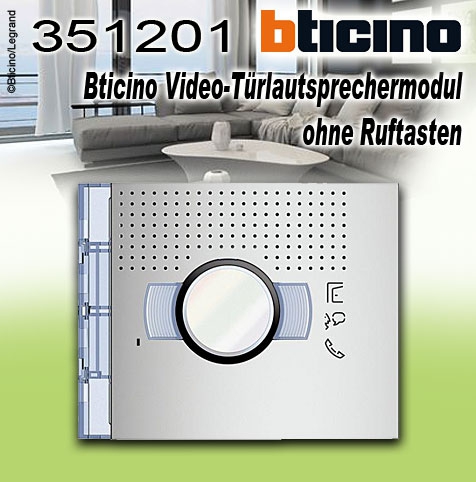 Bticino Allmetal Frontblende ohne Ruftaste für Video-Lautsprechermodul Art. 351200