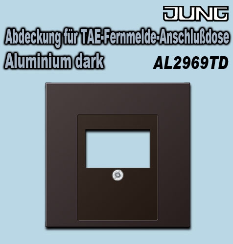 Jung Abdeckung für TAE-Fernmelde-Anschlußdose und Kombinations-Anschlußeinheit Aluminium