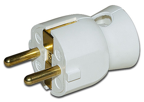 Schalenklappstecker mit seitlicher Kabeleinführung