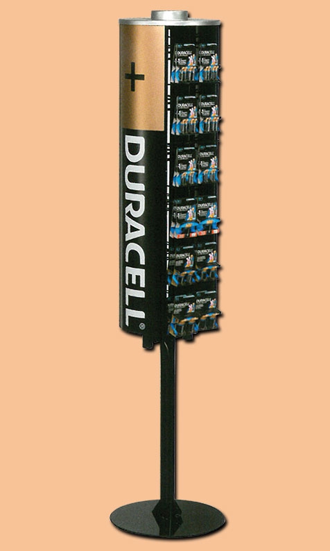 Duracell Freistehende Batteriesäule XL unbestückt für beispielsweise 7xAA / 9xAAA / 4xC / 3xD / 5x9V Batterien