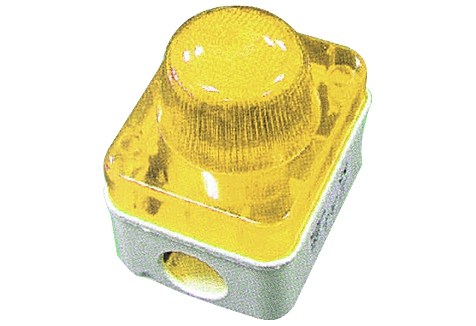 Signallampe mit gelber Kappe