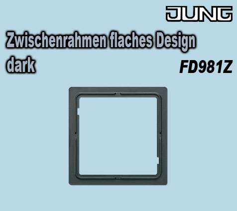 Jung Zwischenrahmen flaches Design aus Thermoplast - schwarz
