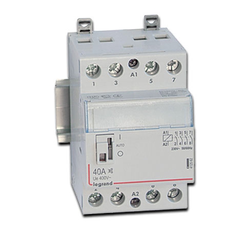 Legrand CX3 Installationsschütz geräuscharm 4 Schließer 40 A 4-polig / 230 V AC - mit Handschalter