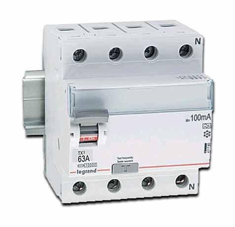 Legrand FI-Schutzschalter TX3 63 A 4-polig 100 mA Typ AC-S