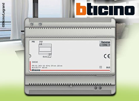 Bticino Netzgerät Audio ECO 6 TE -  inkl. 1 Stück Konfigurator zur Erweiterung auf ein Zweifamilienhaus