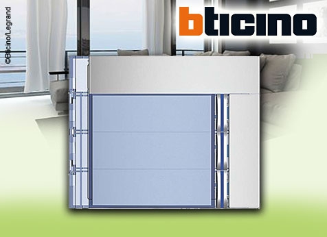 Legrand Bticino Frontblende für Ruftastenmodule mit 3 Ruftasten Seko / Aluminium Allmetal, grau