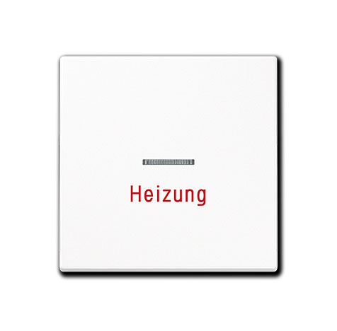 LS Flächenwippe mit Lichtleiter und Aufschrift "Heizung" / 70 x 70 mm / Alpinweiß / Duroplast (hochkratzfest) glänzend