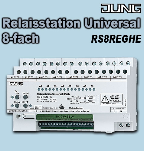 Jung Relaisstation Universal 8fach REG Nennspannung AC 230/240 V 50/60 Hz 8 Schließer