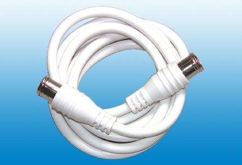 SAT Anschlußkabel Quickfix-F-Stecker / weiß / L 5 m