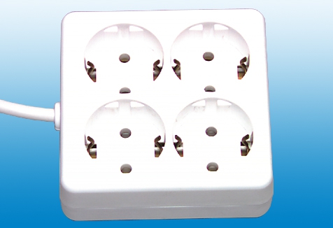 Tischverteiler 4-fach / 3,0 m Zuleitung 3x1,5 / schraubbar von oben mit Schukowinkelstecker