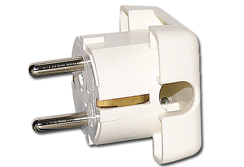 Schukostecker mit seitlicher Einführung