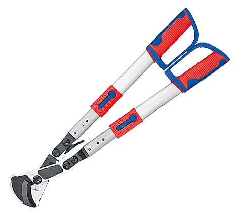 Knipex Kabelschere (Ratschenprinzip) mit Teleskopschenkeln