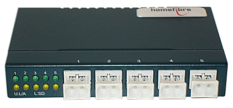 Optischer 5-Port Switch, für 2,2 mm POF Kabel, ext. Netzgerät