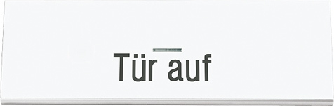 Großflächenwippe, Aufdruck Tür auf, Linse, Lichtleiter, waagerechte Montage, für beleuchtbare Taster   / Art. ES 2993 KO5 DH WW