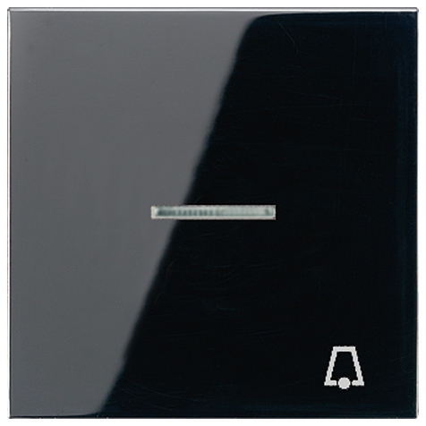 Wippe, Symbol Klingel, Linse, Lichtleiter, für beleuchtbare Taster   / Art. LS 990 KO5K SW