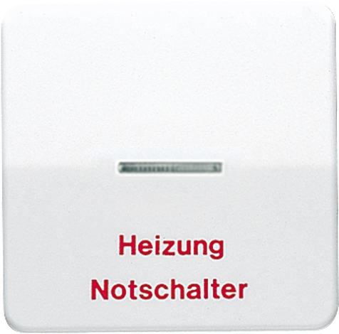 Wippe, Linse, Lichtleiter, Aufschrift Heizung Notschalter, für Wipp-Kontrollschalter, Tast-Kontrollschalter und beleuchtbare Taster   / Art. CD 590 H