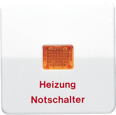 Wippe, Lichtaustrittsfenster, Aufschrift Heizung Notschalter, bruchsicher, für Wipp-Kontrollschalter, Tast-Kontrollschalter und beleuchtbare Taster   / Art. CD 590 BFH