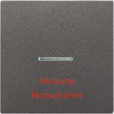 Wippe, Linse, Lichtleiter, Aufschrift Heizung Notschalter, für Wipp-Kontrollschalter, Tast-Kontrollschalter und beleuchtbare Taster   / Art. AL 2990 H AN