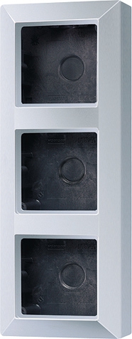 Aufputz-Kappe, 3fach, integrierte, flammwidrige Bodenplatte, angeformter Rahmen   / Art. AS 583 A AL
