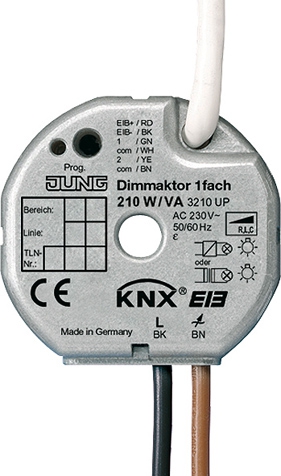 Dimmaktor Universal, 1fach, UP, Nebenstellenanschluss, 50 bis 210 W/VA   / Art. 3210 UP