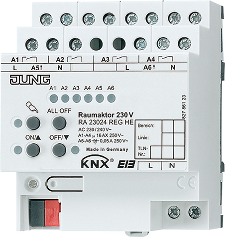 KNX Raumaktor 230 V, REG, integrierter Busankoppler   / Art. RA 23024 REGHE
