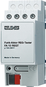 Funk-Aktor, Taster, 1-kanalig, REG, Schließer, Nebenstelleneingang, 2 TE   / Art. FA 10 REG T