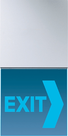 LED-Lichtsignal Hinweis, Hinweisschild 71 x 71 mm, blaue LEDs für Lichtaustr.   / Art. AL 2539 N71 LEDB