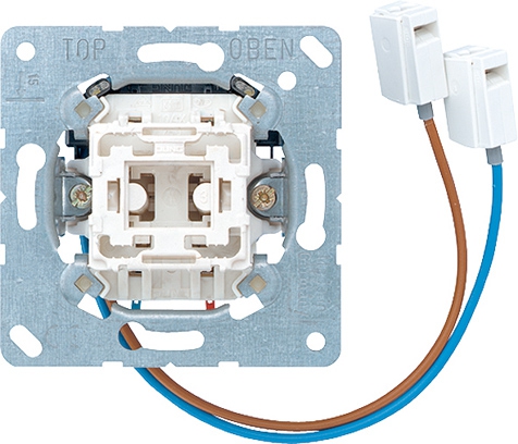 Wippschalter, 10 AX, 250 V ~, Universal Aus-Wechsel, LED-Einsatz, weiße LEDs   / Art. 506 U-LEDW