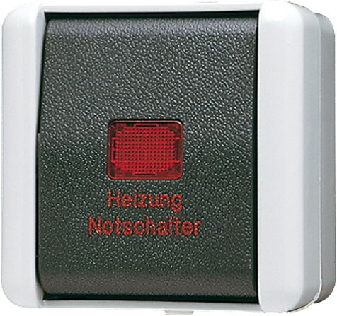 Heizung-Notschalter, 16 AX, 400 V ~, rotes Lichtaustrittsfenster, Kennzeichnung 1 / 0, Aus 3-polig   / Art. 803 HW