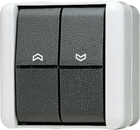 Jalousie-Wippschalter, 10 AX, 250 V ~, Schalter 1-polig   / Art. 809 VW