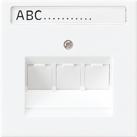 Abdeckung, mit Schriftfeld 5 x 55 mm, für 3 Universalmodule Typ B   / Art. LS 969-3 NA UA LG
