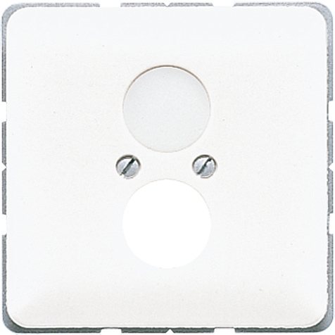 Abdeckung, Tragring, Schraubbefestigung, für 2 Kleinsteckdosen (Lautsprecherb.)   / Art. CD 562 BR