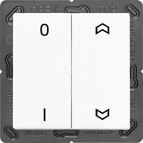 EnOcean Funk-Wandsender, Symbole 01, Pfeil-Symbole Auf/Ab, 2-kanalig   / Art. ENO A 595 P01