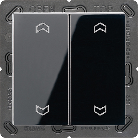 EnOcean Funk-Wandsender, Pfeil-Symbole Auf/Ab, 2-kanalig   / Art. ENO A 595 MP SW