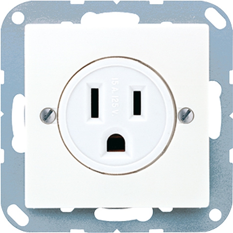 Steckdose mit Schutzkontakt, 15 A, 125 V ~, amerikanisches System (NEMA)   / Art. A 521-15 WW