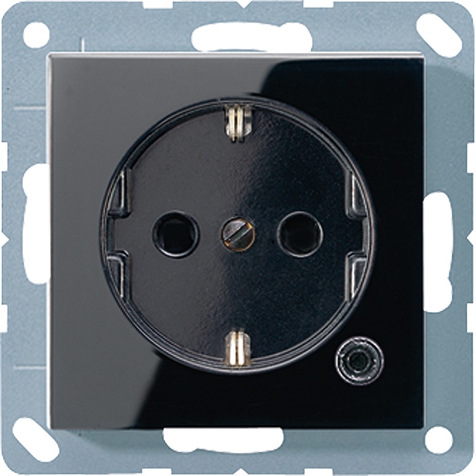 SCHUKO-Steckdose, 16 A 250 V ~, Berührungsschutz, Funktionsanzeige   / Art. A 520 KO SW